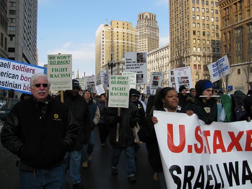 Detroit MLK Day March through downtown. Participants called for economic justice and solidarity with Palestine. (Photo: Alan Pollock) by Pan-African News Wire File Photos