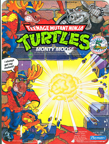 TEENAGE MUTANT NINJA TURTLES :: MONTY MOOSE ..card backer i (( 1992 ))
