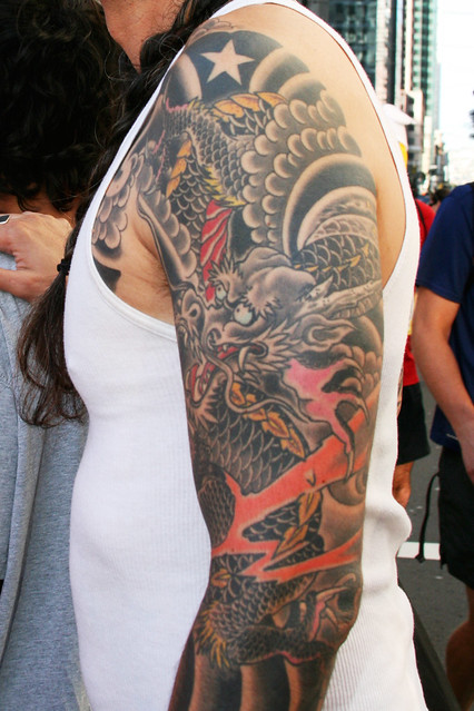Asian Dragon Sleeve Tattoo