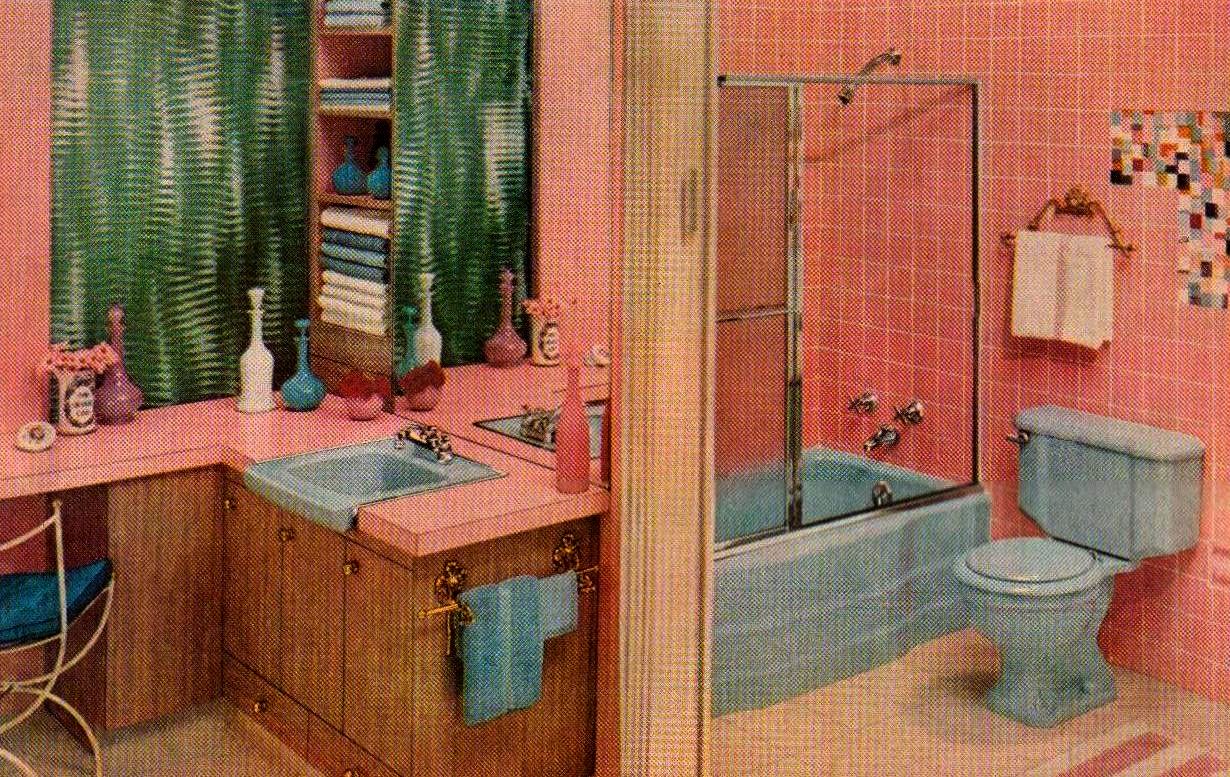 Pink And Blue Bathroom By Saltycotton Via Flickr Classic