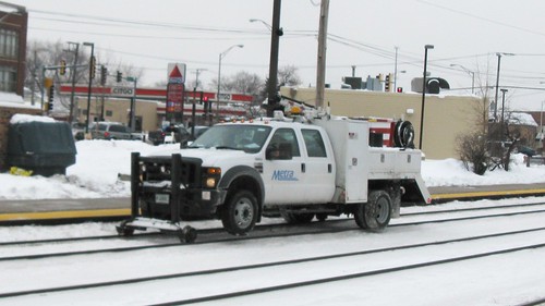 Metra Hi Rail maintenance truck. Elmwood Park Illinois. January 2009. by Eddie from Chicago