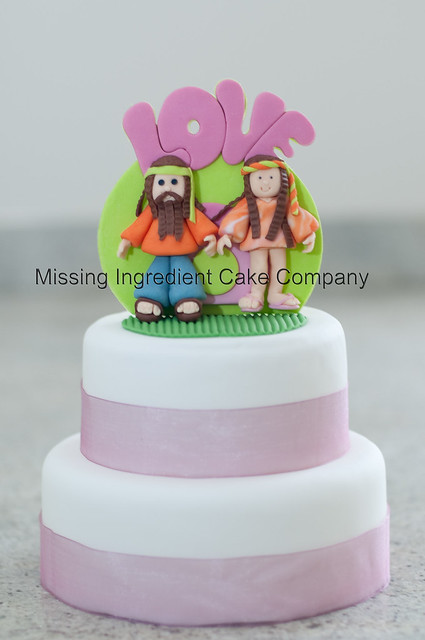 Hippy Love Wedding Cake Here is the Hippy Love Topper in it's rightful 