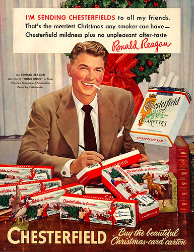 Ronald Reagan sends out smokes