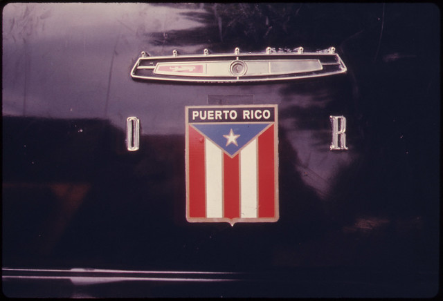 Emblem of Puerto Rico on a Car in Paterson New Jersey an Indication of the