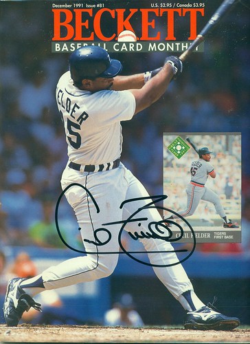 December 1991, Autographed Beckett Baseball Card Monthly by Cecil Fielder
