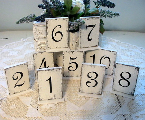 Wedding or Reception Table Numbers Self standing table numbers done in