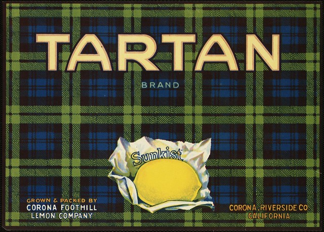 Tartan Brand: Grown & packed by Corona Foothill Lemon Company, Corona, Riverside Co., California
