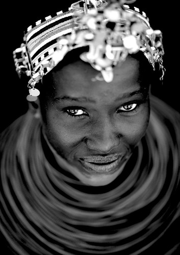 Samburu girl with bead necklaces and headdress - Kenya