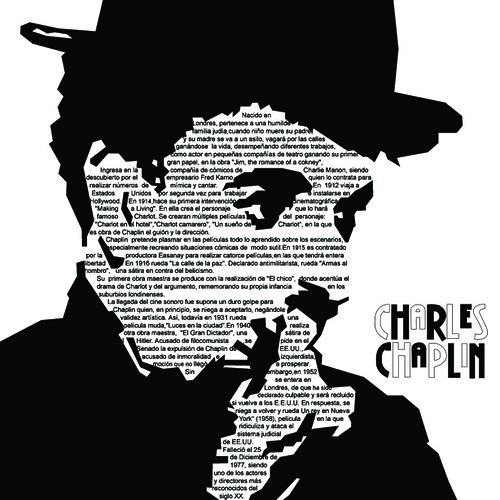 Charles Chaplin Vector texto Illustrator