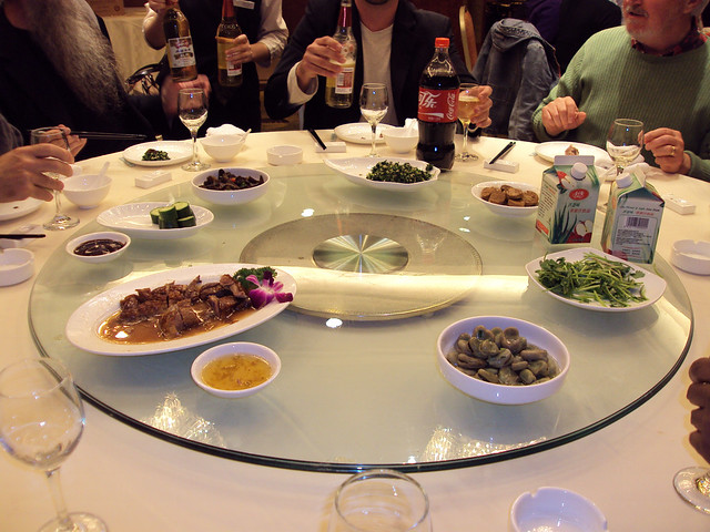 A typical first course at one of our banquets in Hangzhou, China