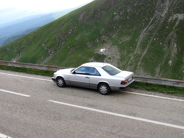 MercedesBenz 200CE16 side view Close to the top of the highest road in