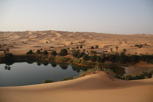 Ubari (salt) Lakes in the Sahara north of Germa, Libya