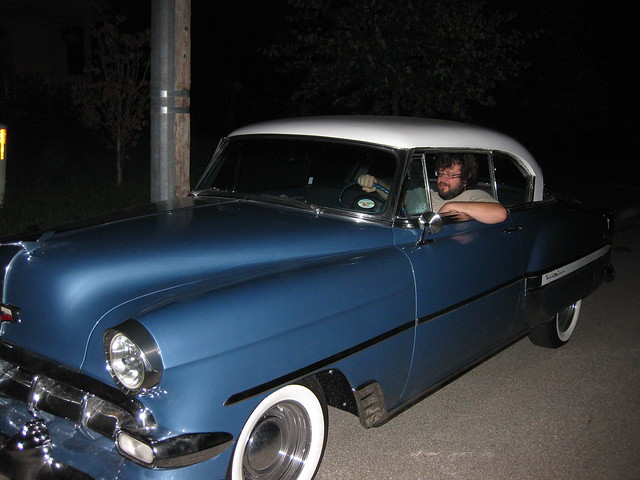 My brother stopped by tonight with this beauty a'54 Chevy Bel Air he's
