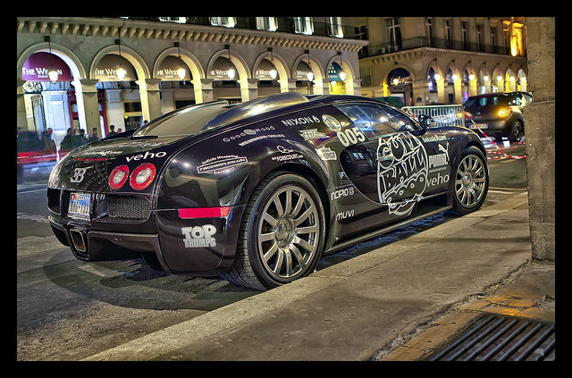 HDR black Bugatti Veyron 164 Gumball 3000 2011