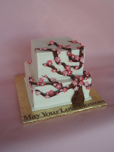 Cherry Blossom Bridal Shower Cake A traditional cherry blossom tree made of