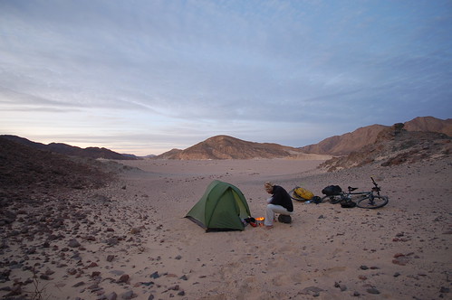 Tom Allen camping in the Sinai Desert