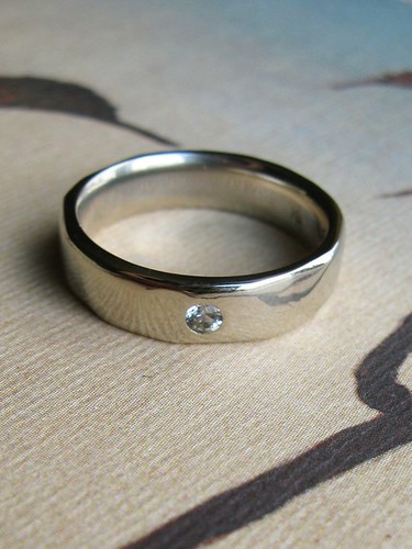 mens wedding ring white sapphire to match