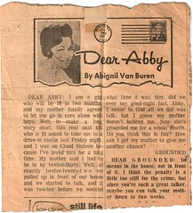 Newspaper clipping of 'Dear Abby' column