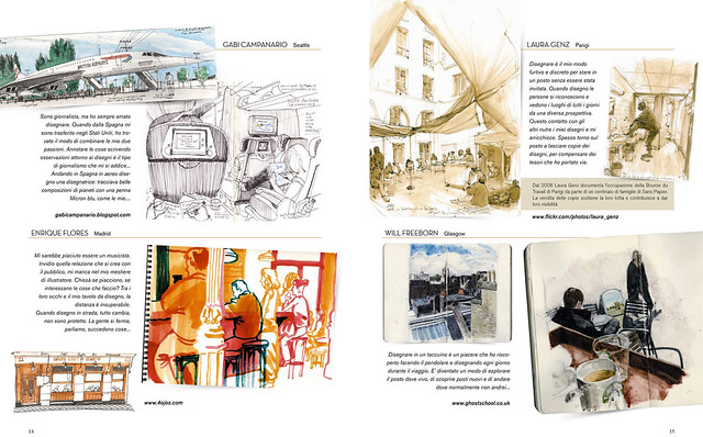 Italian comics magazine Anima ls featured Urban Sketchers in their 