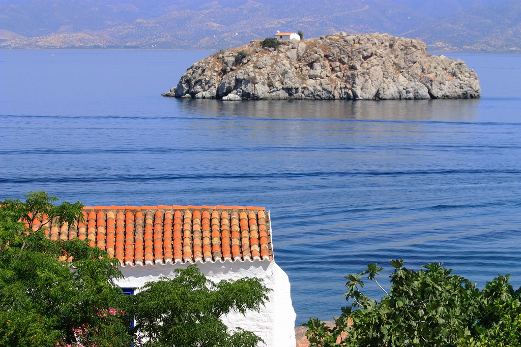 Islet and redtiled house