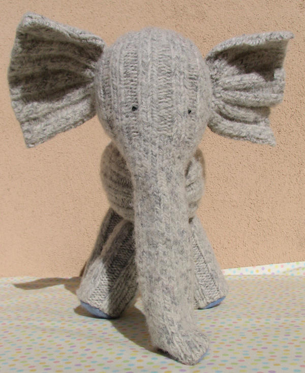 Sock Elephant made from vintage socks