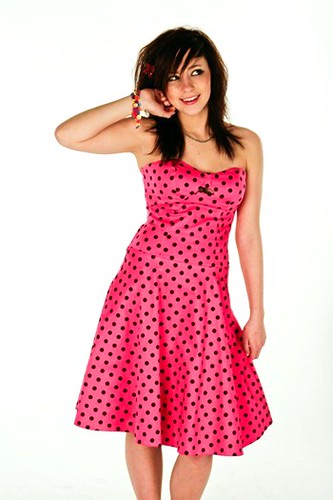 Hot Pink Prom Dress With Black Polka Dots Long Tail Keywords - Hot ...