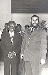 Former Angolan president and secretary-general of the MPLA-Workers Party, Agostino Neto, with former Cuban President Fidel Castro. by Pan-African News Wire File Photos