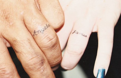 Finger tattoos Wedding bands