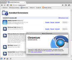 Mac Chromium 4.0.226.0 (30176) - New look for Extensions