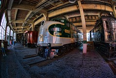 Southern E-8 at the NC Transportation Museum in HDR thru the Fisheye
