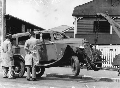 Tow truck moving a 1933 Continental Sedan Location Brisbane Australia