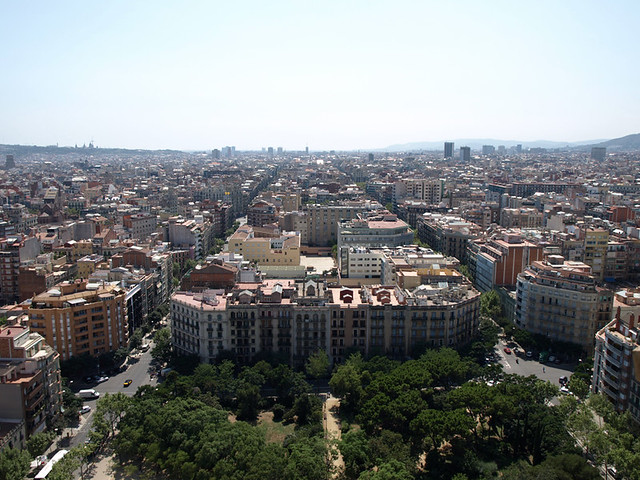 Barcelona city design: Eixample from La Sagrada Familia