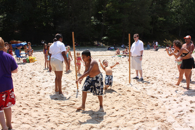 Limbo on the beach at Douthat State Park