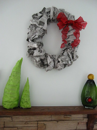 Christmas Decorations - DIY Newspaper Wreath and Trees