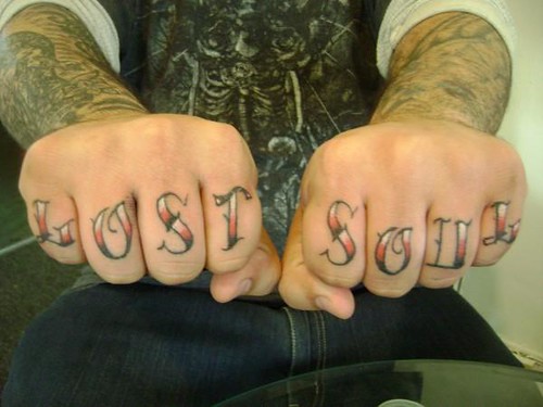 both hands lettering tattoo by tatzbyjustin