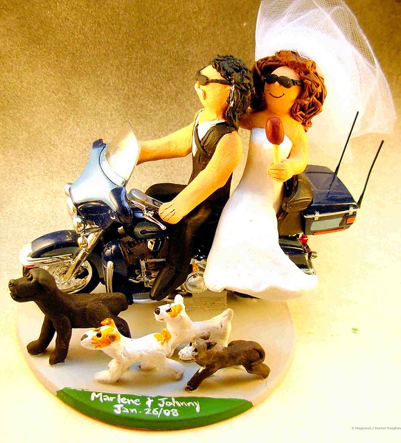 Wedding Cake Topper with Dogs by custom wedding cake toppers
