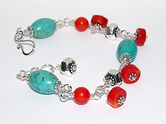 Turquose & coral bracelet