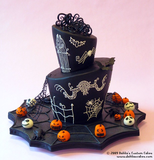 Wedding cake for costumed wedding on Halloween night Loosely inspired by 