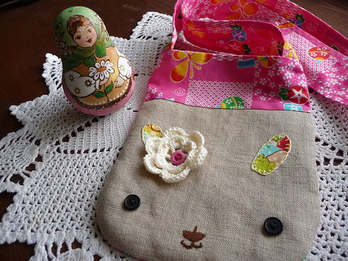 rabbit bag crochet flower2