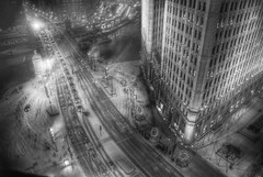 Michigan Avenue during a Chicago snowstorm