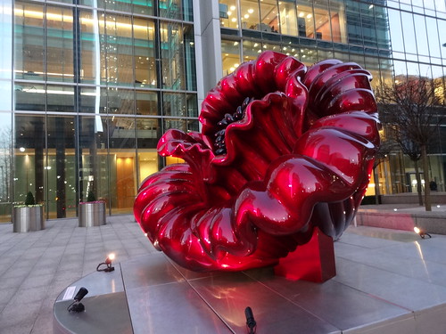 Big Red Rose Statue, London width=