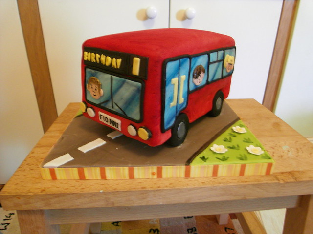Red Bus Cake This was for a friend's little boy for his first birthday