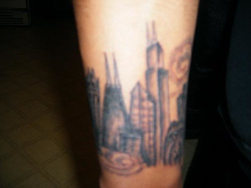 Chicago Skyline By Flash Of New Addiction Tattoo Studio Oklahoma City
