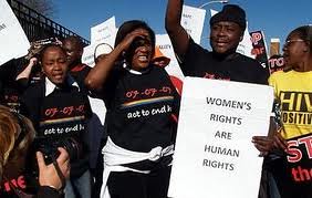 South Africans demonstrating against violence perpetuated on women. The murder of lesbians has been the subject of discussion and organizing in recent months. by Pan-African News Wire File Photos