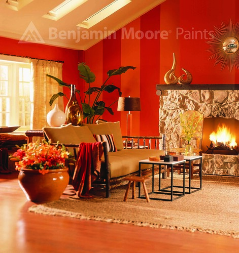 Orange and Red Living Room