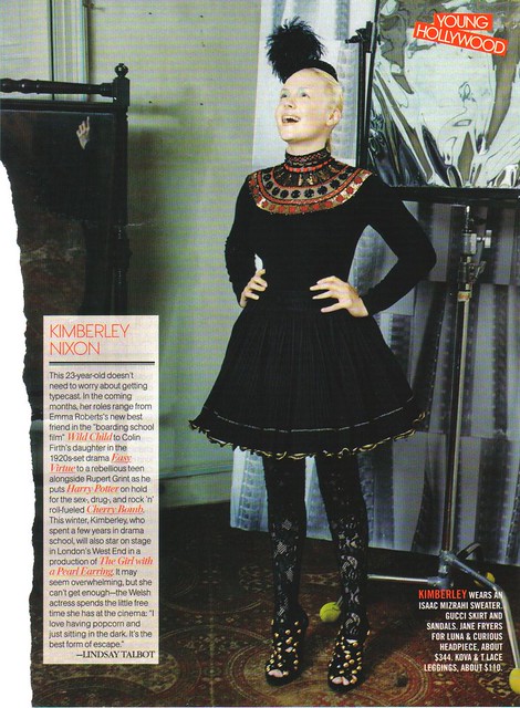 Teen Vogue October 2008 Kimberly Nixon Isaac Mizrahi Sweater Gucci Black 