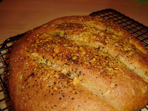 Bread with parmesan and basil