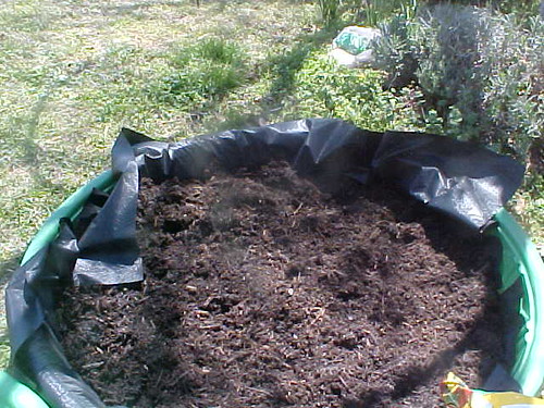 Weed Cloth and First Layer of Soil