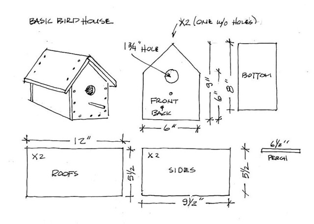 Basic Bird House Plan | let me know if you build these! tag ...