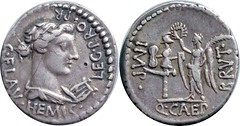 504/1 Q.CAEPIO BRVTVS Brutus Denarius. Apollo lyre, Victory crowning trophy. AM#0847-34